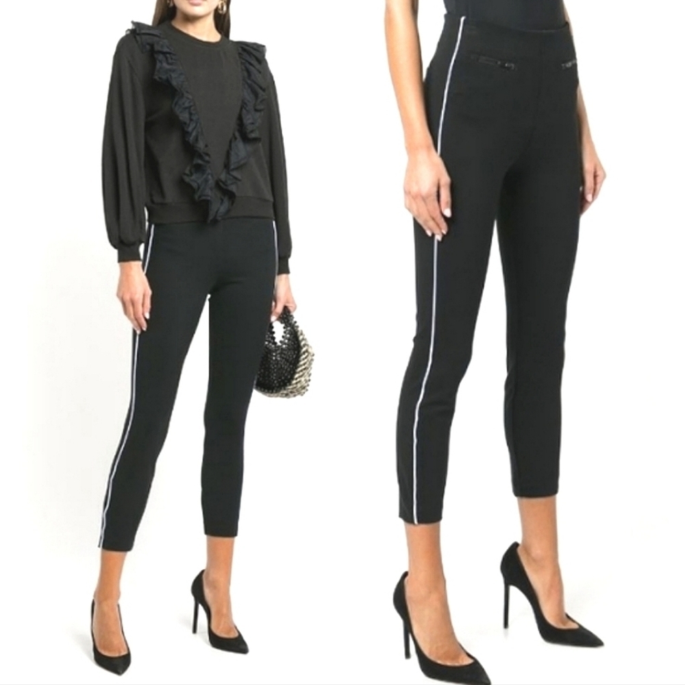 SPANX Black Pants with White Stripe